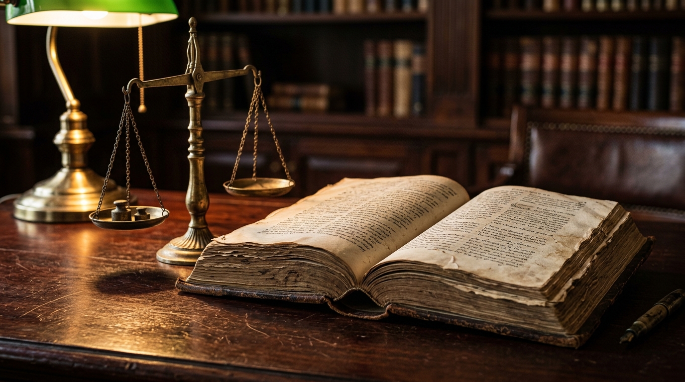 Livro jurídico e balança da justiça